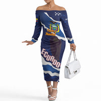 Custom Ecuador 2026 Football Off The Shoulder Long Sleeve Dress Come On La Tri Grunge Style