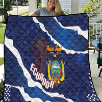 Custom Ecuador 2026 Football Quilt Come On La Tri Grunge Style