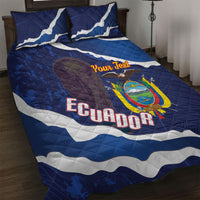 Custom Ecuador 2026 Football Quilt Bed Set Come On La Tri Grunge Style