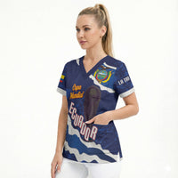 Custom Ecuador 2026 Football Scrub Top Come On La Tri Grunge Style