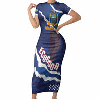 Custom Ecuador 2026 Football Short Sleeve Bodycon Dress Come On La Tri Grunge Style