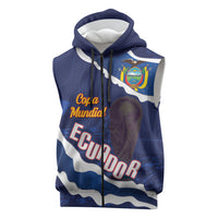 Custom Ecuador 2026 Football Sleeveless Zip Hoodie Come On La Tri Grunge Style