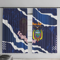 Custom Ecuador 2026 Football Window Curtain Come On La Tri Grunge Style