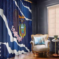 Custom Ecuador 2026 Football Window Curtain Come On La Tri Grunge Style