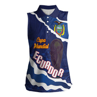 Custom Ecuador 2026 Football Women Sleeveless Polo Shirt Come On La Tri Grunge Style