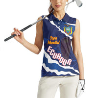Custom Ecuador 2026 Football Women Sleeveless Polo Shirt Come On La Tri Grunge Style