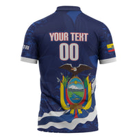 Custom Ecuador 2026 Football Zipper Polo Shirt Come On La Tri Grunge Style