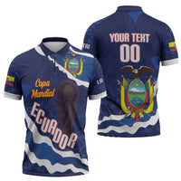 Custom Ecuador 2026 Football Zipper Polo Shirt Come On La Tri Grunge Style