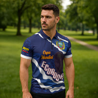 Custom Ecuador 2026 Football Zipper Polo Shirt Come On La Tri Grunge Style
