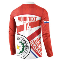 Custom Paraguay 2026 Football Button Sweatshirt Come On La Albirroja