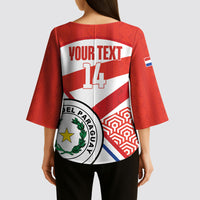 Custom Paraguay 2026 Football Kimono Sleeve Blouse Come On La Albirroja