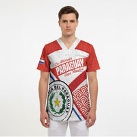 Custom Paraguay 2026 Football Scrub Top Come On La Albirroja