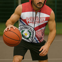 Custom Paraguay 2026 Football Sleeveless Zip Hoodie Come On La Albirroja
