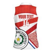 Custom Paraguay 2026 Football Women Sleeveless Polo Shirt Come On La Albirroja
