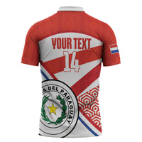 Custom Paraguay 2026 Football Zipper Polo Shirt Come On La Albirroja