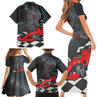 Racing Car 2025 Family Matching Short Sleeve Bodycon Dress and Hawaiian Shirt GP Circuits Born To Speed - Wonder Print Shop