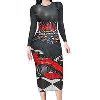 Racing Car 2025 Long Sleeve Bodycon Dress GP Circuits Born To Speed - Wonder Print Shop