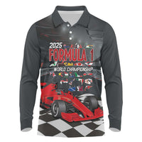 Racing Car 2025 Long Sleeve Polo Shirt GP Circuits Born To Speed - Wonder Print Shop