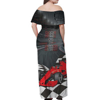 Racing Car 2025 Off Shoulder Maxi Dress GP Circuits Born To Speed - Wonder Print Shop