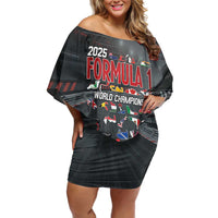 Racing Car 2025 Off Shoulder Short Dress GP Circuits Born To Speed - Wonder Print Shop