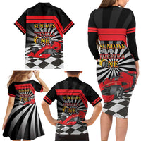 Sundays Are For Formula Racing Family Matching Long Sleeve Bodycon Dress and Hawaiian Shirt - Wonder Print Shop