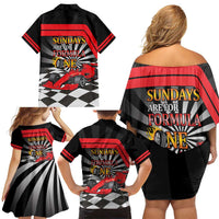 Sundays Are For Formula Racing Family Matching Off Shoulder Short Dress and Hawaiian Shirt - Wonder Print Shop