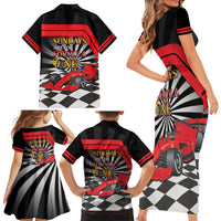 Sundays Are For Formula Racing Family Matching Short Sleeve Bodycon Dress and Hawaiian Shirt - Wonder Print Shop