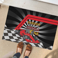 Sundays Are For Formula Racing Rubber Doormat - Wonder Print Shop