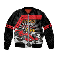 Sundays Are For Formula Racing Sleeve Zip Bomber Jacket - Wonder Print Shop