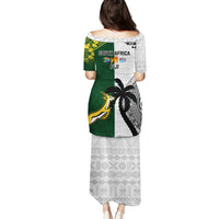 South Africa And Fiji Rugby Puletasi 2023 World Cup Fijian Tapa With Kente Pattern - Wonder Print Shop