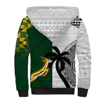 South Africa And Fiji Rugby Sherpa Hoodie 2023 World Cup Fijian Tapa With Kente Pattern - Wonder Print Shop