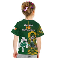 South Africa And Ireland Rugby Kid T Shirt 2023 World Cup Springboks Shamrocks Together - Wonder Print Shop