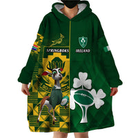 South Africa And Ireland Rugby Wearable Blanket Hoodie 2023 World Cup Springboks Shamrocks Together - Wonder Print Shop