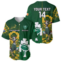 Custom South Africa And Ireland Rugby Baseball Jersey 2023 World Cup Springboks Shamrocks Together - Wonder Print Shop