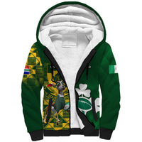 Custom South Africa And Ireland Rugby Sherpa Hoodie 2023 World Cup Springboks Shamrocks Together - Wonder Print Shop
