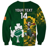 Custom South Africa And Ireland Rugby Sweatshirt 2023 World Cup Springboks Shamrocks Together - Wonder Print Shop
