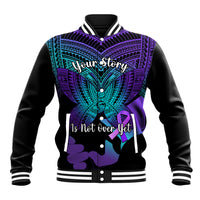 Suicide Awareness Your Story Is Not Over Yet Baseball Jacket Polynesian Butterfly Tattoo - Wonder Print Shop