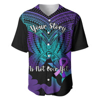 Suicide Awareness Your Story Is Not Over Yet Baseball Jersey Polynesian Butterfly Tattoo - Wonder Print Shop
