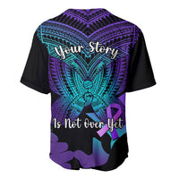 Suicide Awareness Your Story Is Not Over Yet Baseball Jersey Polynesian Butterfly Tattoo - Wonder Print Shop