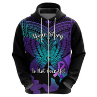 Suicide Awareness Your Story Is Not Over Yet Hoodie Polynesian Butterfly Tattoo - Wonder Print Shop