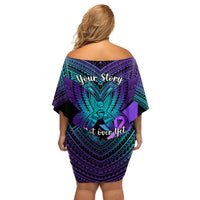 Suicide Awareness Your Story Is Not Over Yet Off Shoulder Short Dress Polynesian Butterfly Tattoo - Wonder Print Shop