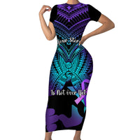 Suicide Awareness Your Story Is Not Over Yet Short Sleeve Bodycon Dress Polynesian Butterfly Tattoo - Wonder Print Shop