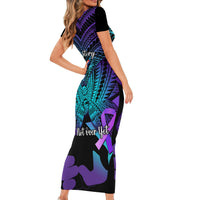 Suicide Awareness Your Story Is Not Over Yet Short Sleeve Bodycon Dress Polynesian Butterfly Tattoo - Wonder Print Shop