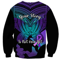 Suicide Awareness Your Story Is Not Over Yet Sweatshirt Polynesian Butterfly Tattoo - Wonder Print Shop