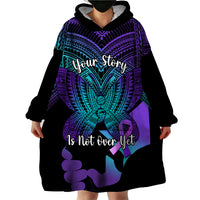 Suicide Awareness Your Story Is Not Over Yet Wearable Blanket Hoodie Polynesian Butterfly Tattoo - Wonder Print Shop
