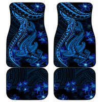 Blue Polynesia Shark Tattoo Car Mats With Polynesian Plumeria - Wonder Print Shop