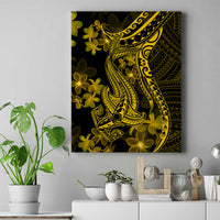 Gold Polynesia Shark Tattoo Canvas Wall Art With Polynesian Plumeria - Wonder Print Shop
