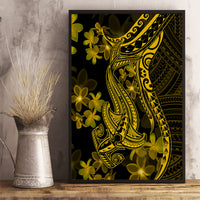 Gold Polynesia Shark Tattoo Canvas Wall Art With Polynesian Plumeria - Wonder Print Shop