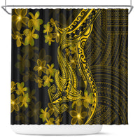 gold-polynesia-shark-tattoo-shower-curtain-with-polynesian-plumeria