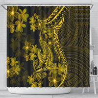gold-polynesia-shark-tattoo-shower-curtain-with-polynesian-plumeria